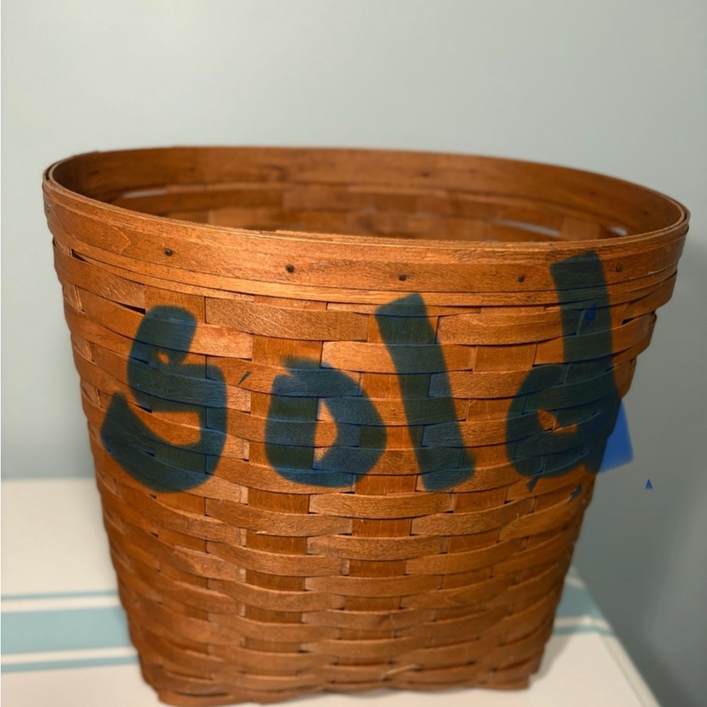 SOLD SOLD  (On another website)
Henn Small WasteBasket,Fruitwood stain